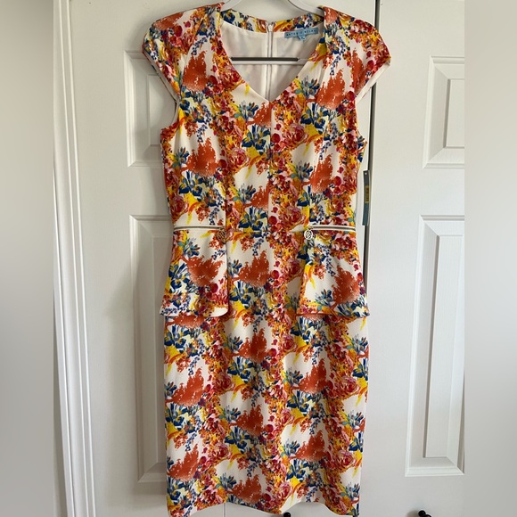 NWT ANTONIO MELANI floral dress - Picture 1 of 5